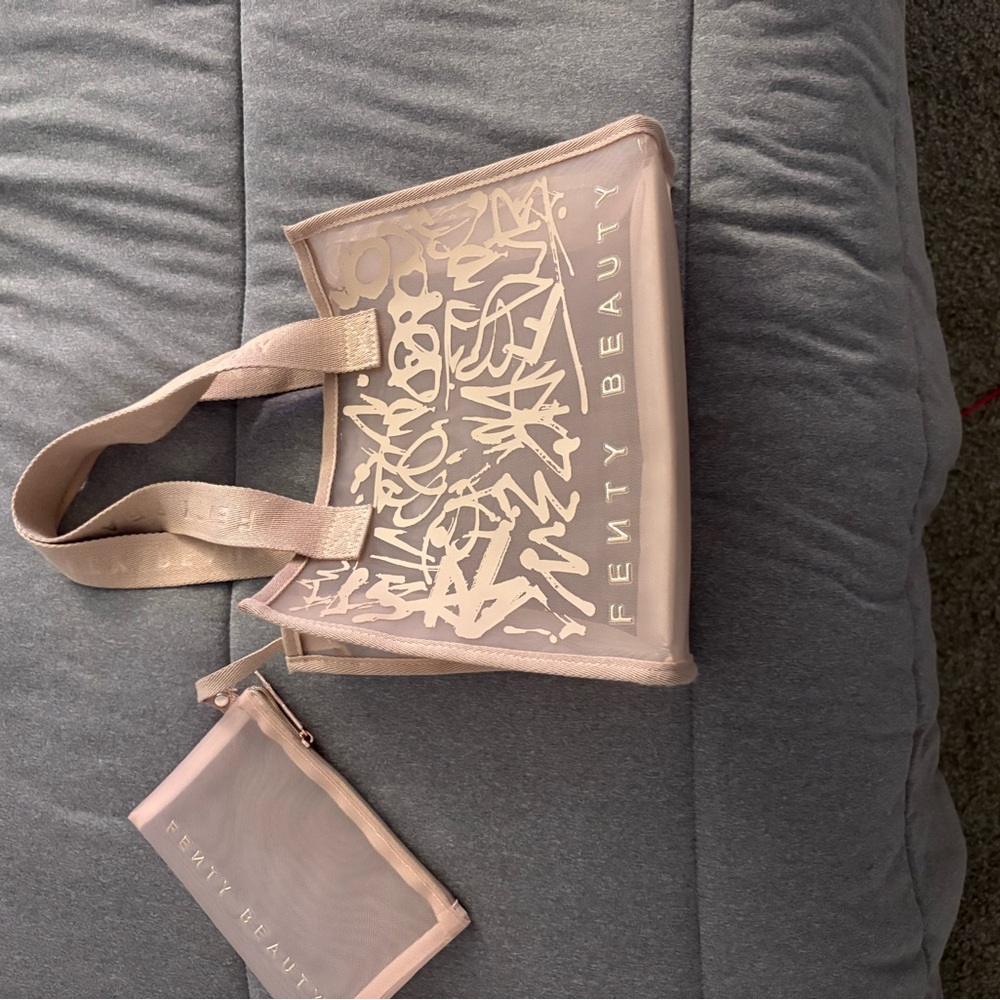 Fenty Beauty Pink Tote Bag with Geometric Design
